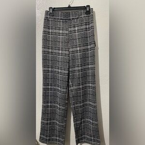 Sunny Leigh Black and White Plaid Straight Leg Pants